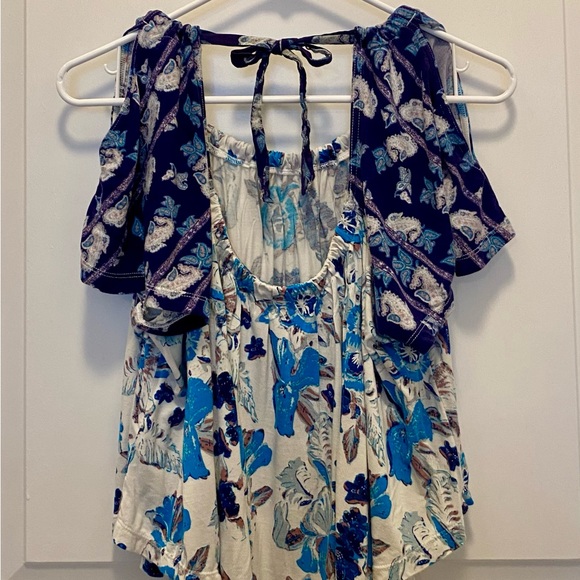 Free People cold shoulder ruffle sleeve top (XS) - Picture 7 of 8